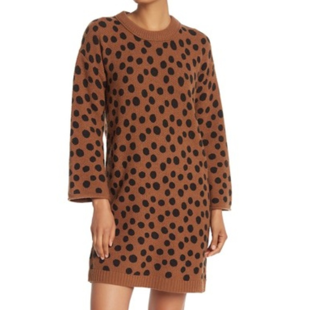 Madewell Leopard Dot Sweater Dress Medium